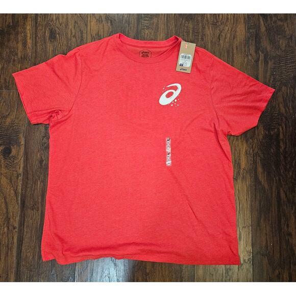 Asics Tee Size 2XL Red White New Unisex - Picture 1 of 3